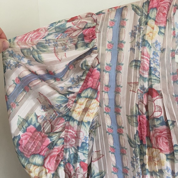 NWT Anna Sui Womens Dress Sz 12  Sheer Whimsy Floral Cottagecore Coquette Pastel - Picture 6 of 16